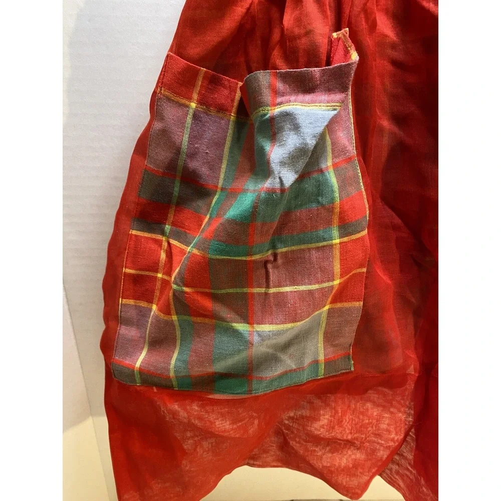 Half Christmas Apron‎ Holiday can be worn on both sides pockets Vintage